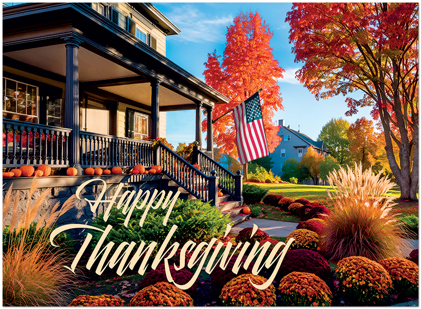 Sending warm thoughts of kindness as we celebrate this season of beauty and blessings. Patriotic Fall H3465U-A